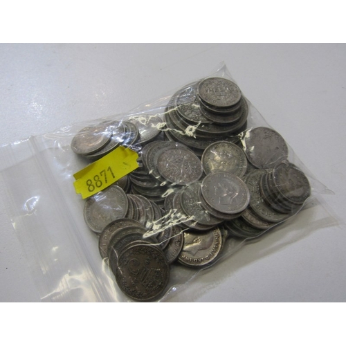 24 - Pre-1947 silver half crowns x 4, florins x 2, sixpences x 20 & threepences x 49 in mixed grades (201... 