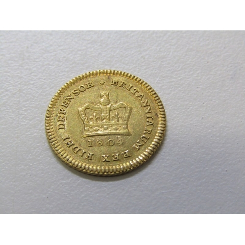 27 - 1804 George III gold third of a guinea, 1st type, lovely high grade example.