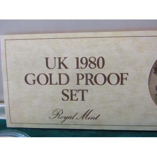 28 - 1980 UK Gold Proof 4-coin set, consisting of five pounds, two pounds, full sovereign & half sovereig... 