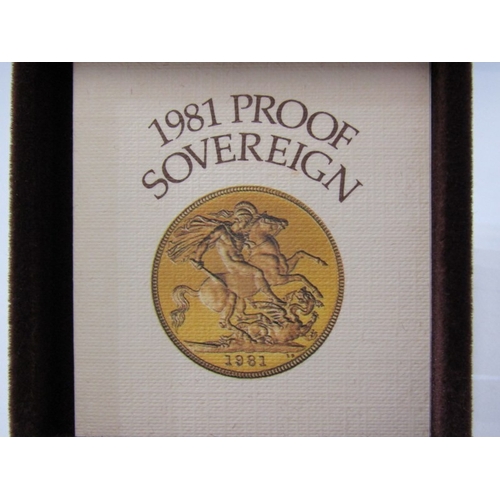 34 - 1981 Elizabeth II Gold Proof Sovereign, capsuled in Royal Mint presentation case with CoA.  Limited ... 