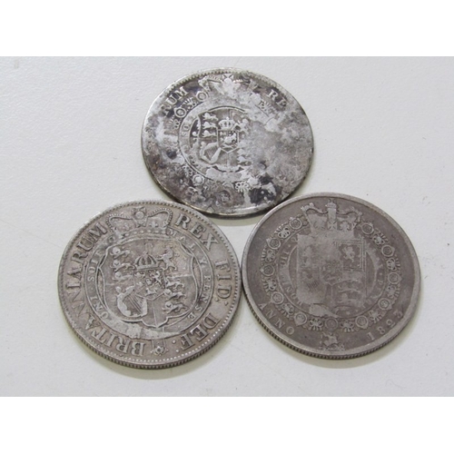 42 - Georgian silver half crowns: 1817 George III ‘Small Head’ in good grade, 1816 George III ‘Bull Head’... 