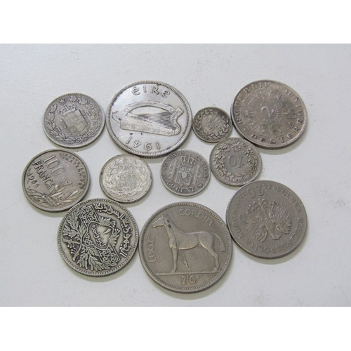 51 - European & Syrian silver: 1941 Irish half crown, 1928 Austria 2 schilling, 1950 Syria Republic 1 Pou... 