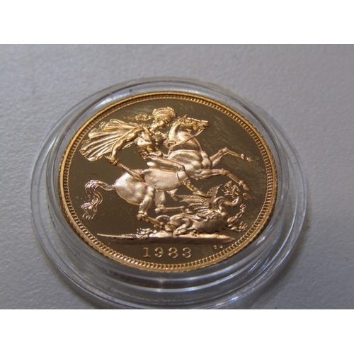6 - 1983 Elizabeth II Gold Sovereign.  Proof-like, high grade capsuled example.