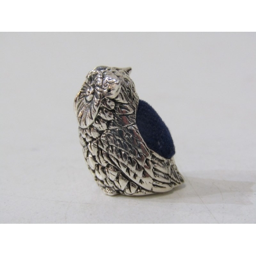 110 - NOVELTY SILVER PIN CUSHION, in the form of an owl, stamped 925
