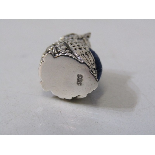 110 - NOVELTY SILVER PIN CUSHION, in the form of an owl, stamped 925