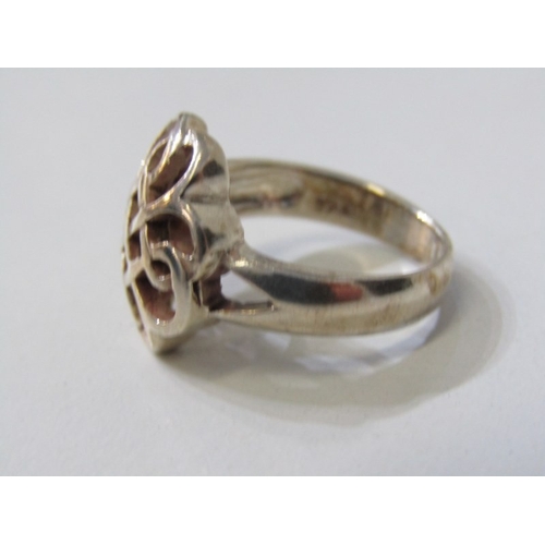 112 - STONE SET SILVER RINGS, 5 assorted silver rings, 4 stone set with oval semi precious stones, the oth... 