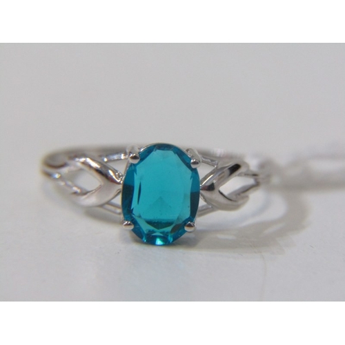 119 - TOPAZ RING, 9ct white gold ring, set an oval topaz, size N/O