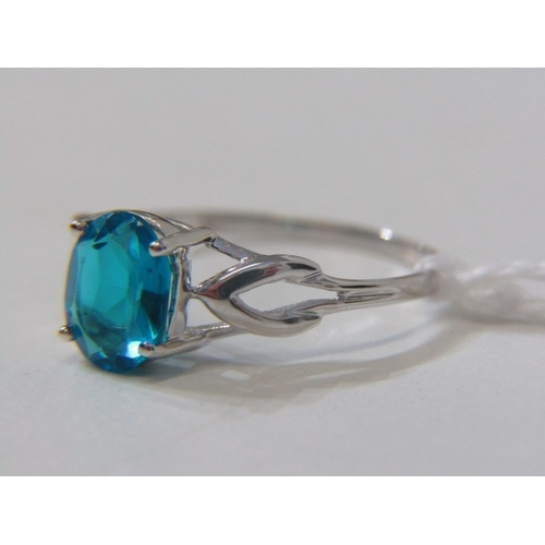 119 - TOPAZ RING, 9ct white gold ring, set an oval topaz, size N/O