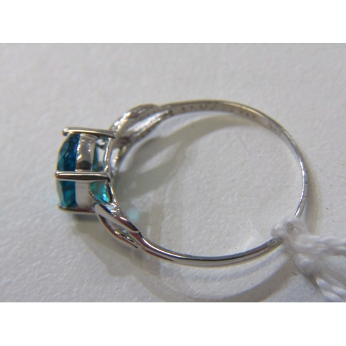 119 - TOPAZ RING, 9ct white gold ring, set an oval topaz, size N/O