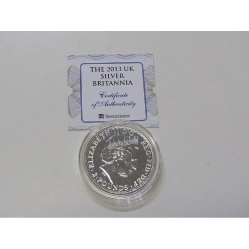 27 - SILVER BRITANNIA, 2013 silver Britannia with CoA