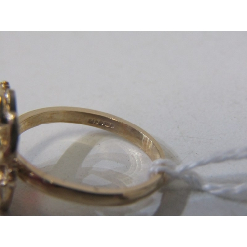 75 - 9ct YELLOW GOLD NOVELTY OVAL RING, in the form of a frog, set an oval opal to body, size O/P