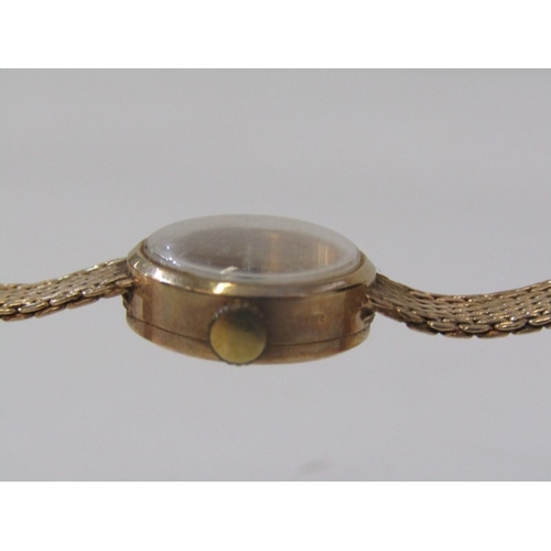 91 - LADY'S GOLD WRIST WATCH, lady's Avia 17 jewel wrist watch, 9ct gold case on a 9ct gold strap, 13.7 g... 