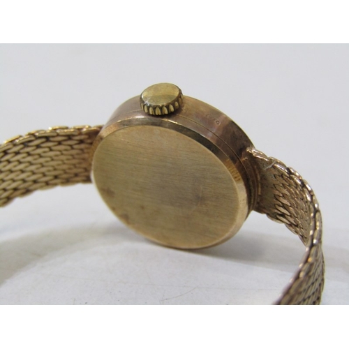 91 - LADY'S GOLD WRIST WATCH, lady's Avia 17 jewel wrist watch, 9ct gold case on a 9ct gold strap, 13.7 g... 