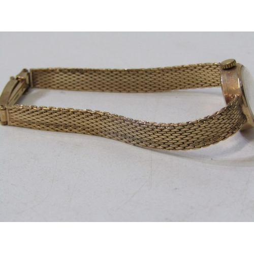 91 - LADY'S GOLD WRIST WATCH, lady's Avia 17 jewel wrist watch, 9ct gold case on a 9ct gold strap, 13.7 g... 