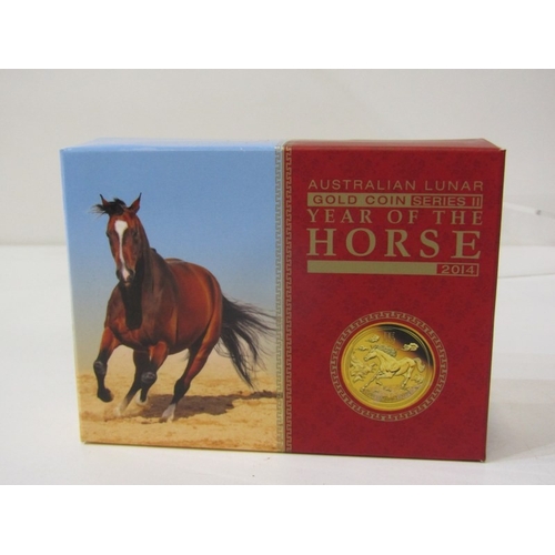 96 - AUSTRALIAN 0.25 OZ GOLD PROOF COIN, 2014 Australian Lunar Series II gold coin 