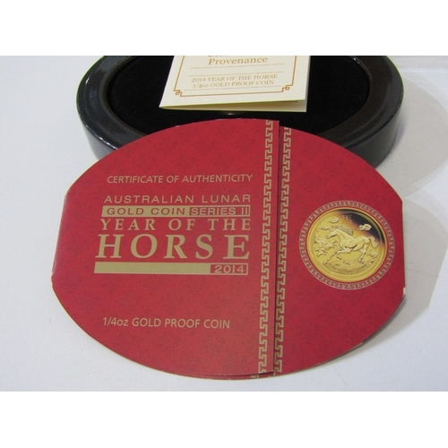 96 - AUSTRALIAN 0.25 OZ GOLD PROOF COIN, 2014 Australian Lunar Series II gold coin 