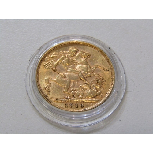 108 - GOLD SOVEREIGN, Edward VII 1910 gold sovereign, higher grade