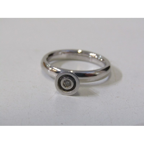 117 - SILVER SOLITAIRE RINGS, 3 silver rings set with solitaire diamonds, various sizes and designs