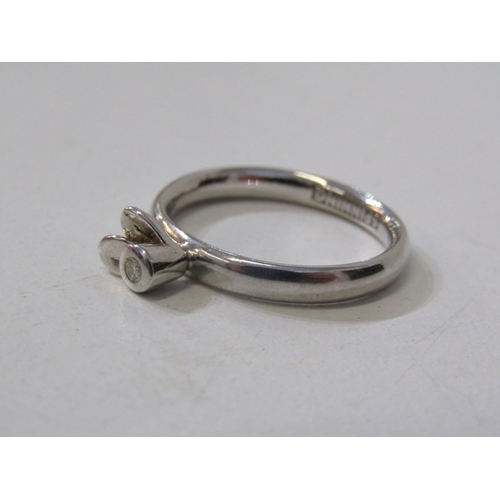 117 - SILVER SOLITAIRE RINGS, 3 silver rings set with solitaire diamonds, various sizes and designs