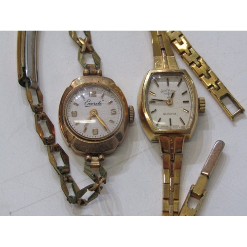 119 - LADY'S GOLD WRISTWATCH, a lady's Everite gold cased wristwatch on plated strap, 10 grams overall, to... 