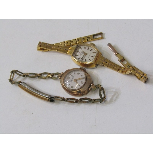 119 - LADY'S GOLD WRISTWATCH, a lady's Everite gold cased wristwatch on plated strap, 10 grams overall, to... 
