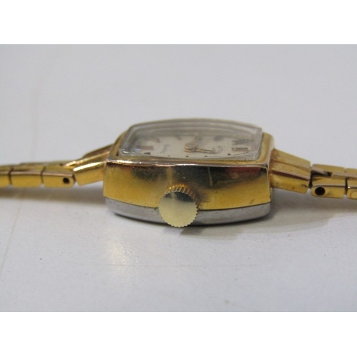 119 - LADY'S GOLD WRISTWATCH, a lady's Everite gold cased wristwatch on plated strap, 10 grams overall, to... 