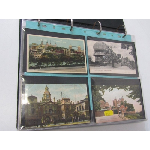 64 - VINTAGE POSTCARDS, in black ring binder album, over 130 view & postcards including various Cornwall ... 