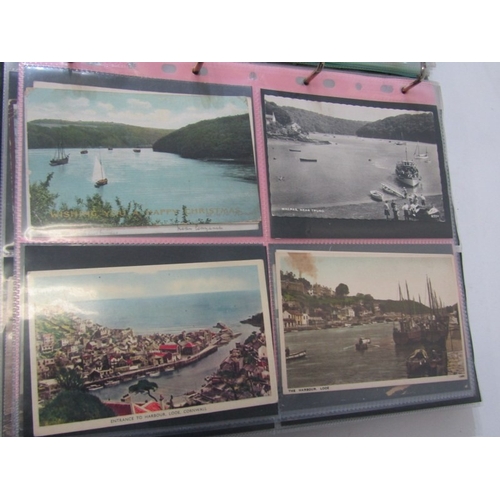 64 - VINTAGE POSTCARDS, in black ring binder album, over 130 view & postcards including various Cornwall ... 