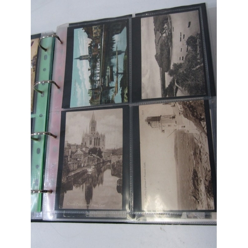 64 - VINTAGE POSTCARDS, in black ring binder album, over 130 view & postcards including various Cornwall ... 