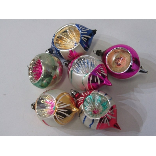 72 - VINTAGE CHRISTMAS DECORATIONS, a box containing a quantity of vintage Christmas tree baubles