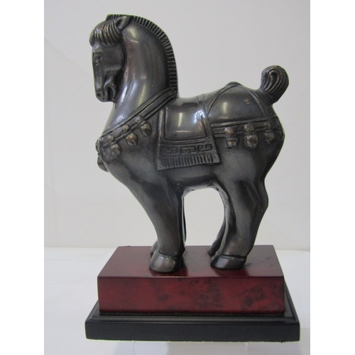 78 - ITALIAN STYLE HORSE, a stylized Italian horse on rectangular form plinth, 26cm height
