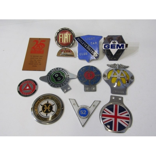 80 - ENAMEL CAR BADGES ETC. a selection of car badges etc. including Bentley Drivers Club, AA badge, The ... 