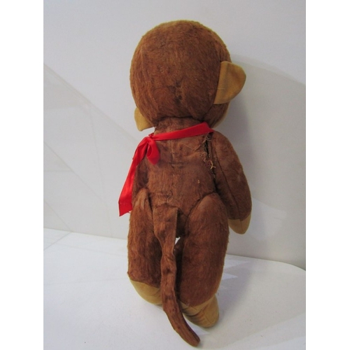 85 - RARE VINTAGE STRAW FILLED MONKEY SOFT TOY, with jointed body 42cm length