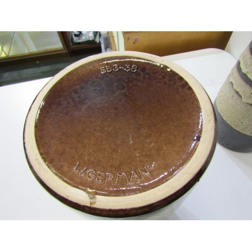 89 - GERMAN ART POTTERY VASES, 2 West German Art Pottery vases, 1 with grey glaze the other with brown gl... 