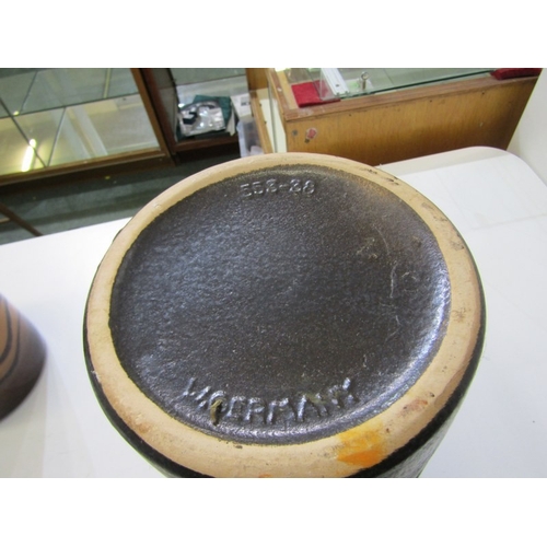 89 - GERMAN ART POTTERY VASES, 2 West German Art Pottery vases, 1 with grey glaze the other with brown gl... 