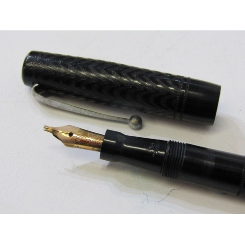 95 - GOLD NIBBED FOUNTAIN PENS, a Blackbird black cased  14ct gold nibbed fountain pen, also, a Wahl Ever... 