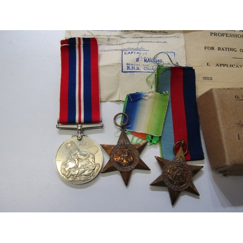 97 - 2 BOXES OF WWII MEDALS, a War and Defence medal in box of issue to Leading Wren Cook, Lilian Irene S... 