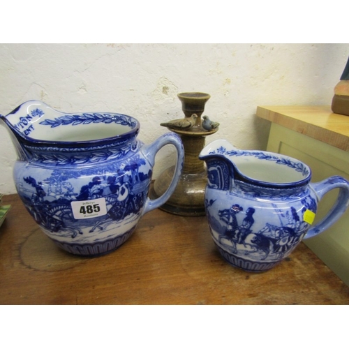 48 - WENFORD BRIDGE POTTERY CANDLESTICK BY SETH CARDEW and 2 Royal Doulton 'Eglinton Tournament' blue and... 