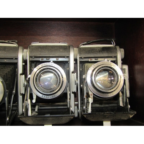 10 - PHOTOGRAPHY, ENSIGN vintage cameras; Ensign Ranger special folding camera, 4 Ensign Selfix 820 foldi... 