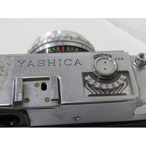 20 - PHOTOGRAPHY - vintage cameras; Samoca LE II camera, USSR Kiev camera, EMI K camera, 2 x Canon Canone... 