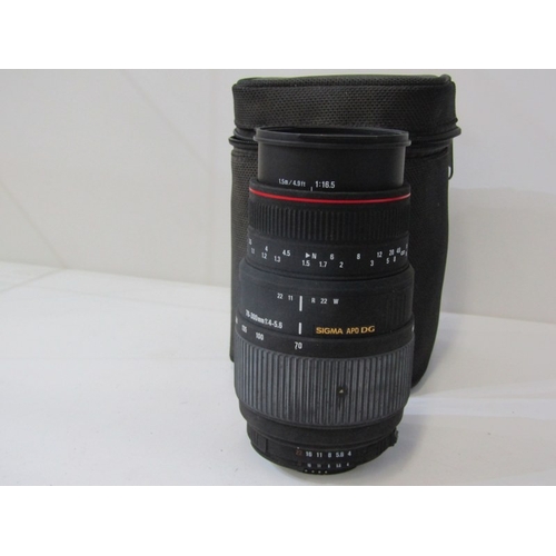 21 - PHOTOGRAPHY - LENSES; Sigma APO DC lense in bag, Miranda Macro 1:4.5-5.6, Olympus zoom lense,Carl Ze... 