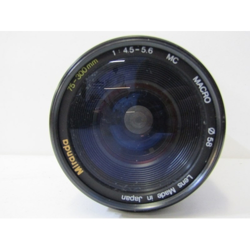 21 - PHOTOGRAPHY - LENSES; Sigma APO DC lense in bag, Miranda Macro 1:4.5-5.6, Olympus zoom lense,Carl Ze... 