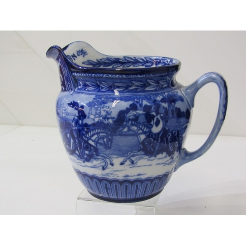 48 - WENFORD BRIDGE POTTERY CANDLESTICK BY SETH CARDEW and 2 Royal Doulton 'Eglinton Tournament' blue and... 