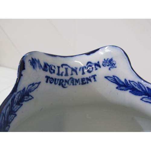 48 - WENFORD BRIDGE POTTERY CANDLESTICK BY SETH CARDEW and 2 Royal Doulton 'Eglinton Tournament' blue and... 