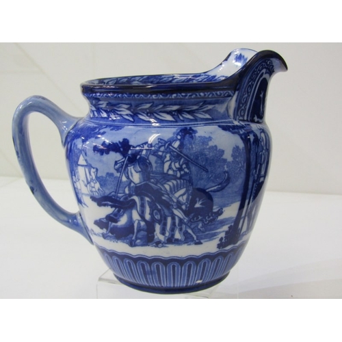 48 - WENFORD BRIDGE POTTERY CANDLESTICK BY SETH CARDEW and 2 Royal Doulton 'Eglinton Tournament' blue and... 