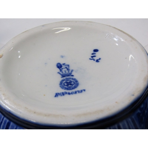 48 - WENFORD BRIDGE POTTERY CANDLESTICK BY SETH CARDEW and 2 Royal Doulton 'Eglinton Tournament' blue and... 