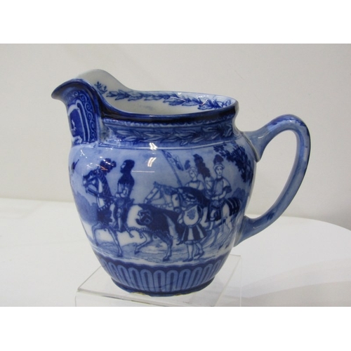 48 - WENFORD BRIDGE POTTERY CANDLESTICK BY SETH CARDEW and 2 Royal Doulton 'Eglinton Tournament' blue and... 