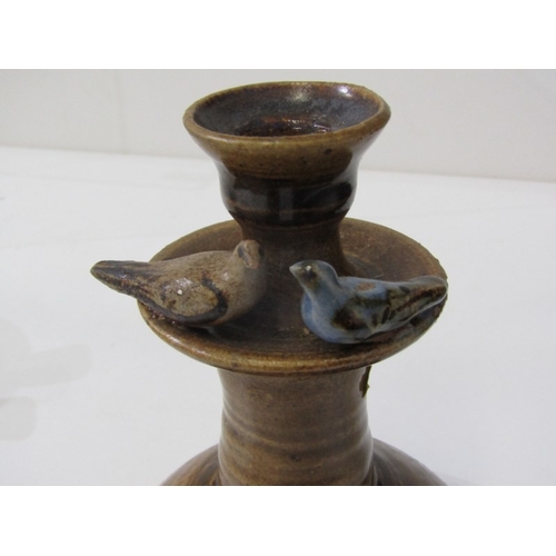 48 - WENFORD BRIDGE POTTERY CANDLESTICK BY SETH CARDEW and 2 Royal Doulton 'Eglinton Tournament' blue and... 