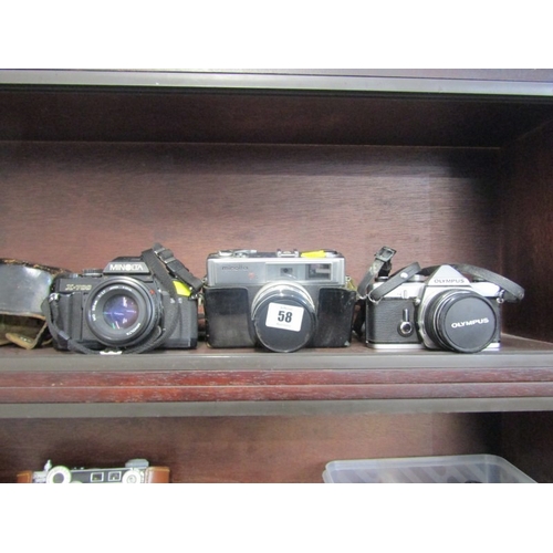 58 - PHOTOGRAPHY - OLYMPUS OM-1 CAMERA, a vintage Olympus OM-1 film camera with a 35mm single lens reflex... 