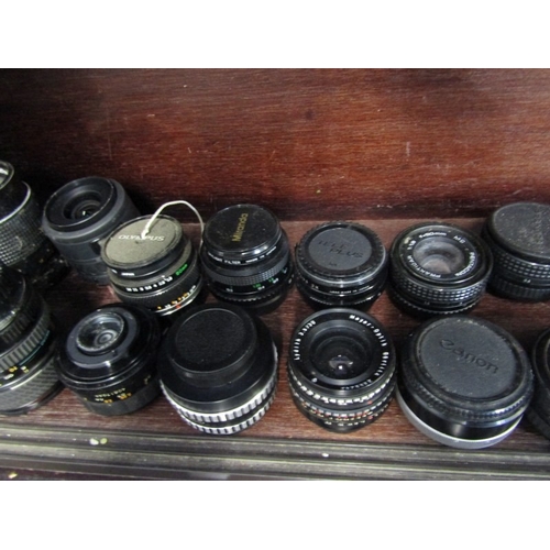 8 - PHOTOGRAPHY, LENSES; good collection of mixed camera lenses; Munchen Enna 1:2 8/135mm, Tokina SD 1:3... 